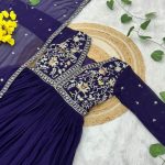 2DESIGNER FAUX BLOOMING ZARI-SEQUENCE & EMBROIDERY WORK GOWN WITH DUPATTA FESTIVE WEAR WHIOLESALE PRICE ETHNIC GARMENT (3)