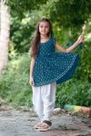 2FANCY 14KG RAYON FOIL PRINT AND LACE WORK KID’S TOP AND DHOTI SET FESTIVE WEAR WHOLESALE PRICE ETHNIC GARMENT(40)