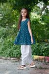 2FANCY 14KG RAYON FOIL PRINT AND LACE WORK KID’S TOP AND DHOTI SET FESTIVE WEAR WHOLESALE PRICE ETHNIC GARMENT(40)