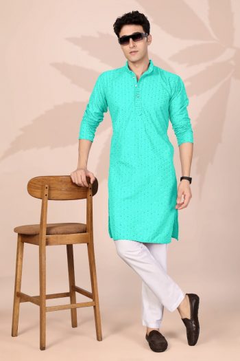 FANCY COTTON EMBROIDERY WORK MEN'S ONLY KURTA RAMA