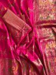 FANCY KADI CREEP GEORGETTE MEENAKARI JACQUARD WEAVING WITH HAND DYING SAREE WITH UNSTITCHED BLOUSE RANI