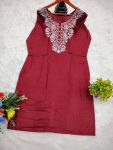 2FANCY RAYON COTTON EMBROIDERY WORK SHORT KURTI OFFICE WEAR WHOLESALE PRICE ETHNIC GARMENT (14)