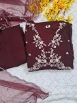 2FANCY VICHITRA SILK EMBROIDERY WORK TOP BOTTOM WITH DUPATTA FESTIVE WEAR WHOLESALE PRICE ETHNIC GARMENT (27)