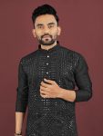2FANCY VISCOSE SILK EMBROIDERY SEQUENCE WORK MEN’S KURTA PAYJAMA FESTIVE WEAR WHOLESALE PRICE ETHNIC GARMENT (7)