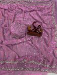 2LATEST SPACE SILK BEADS AND SEQUENCE EMBROIDERY WORK SAREE WITH UNSTITCHED BLOUSE PARTY WEAR WHOLESALE PRICE ETHNIC GARMENT (9)