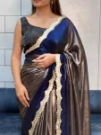 2MODERN SHIMMER EMBROIDERY CODING LACE CUT WORK SAREE WITH UNSTITCHED BLOUSE PARTY WEAR WHOLESALE PRICE ETHNIC GARMENT (11)
