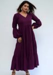 NEW ARRIVAL DELTA SILK 3 LAYERD STITCHED GOWN PURPLE