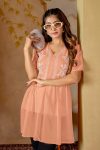 NEW ARRIVAL GEORGETTE EMBROIDERY WORK TOP PEACH