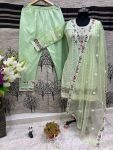 2NEW ARRIVAL TWILL NET CHAIN WORK TOP BOTTOM WITH DUPATTA FESTIVE WEAR WHOLESALE PRICE ETHNIC GARMENT (27)