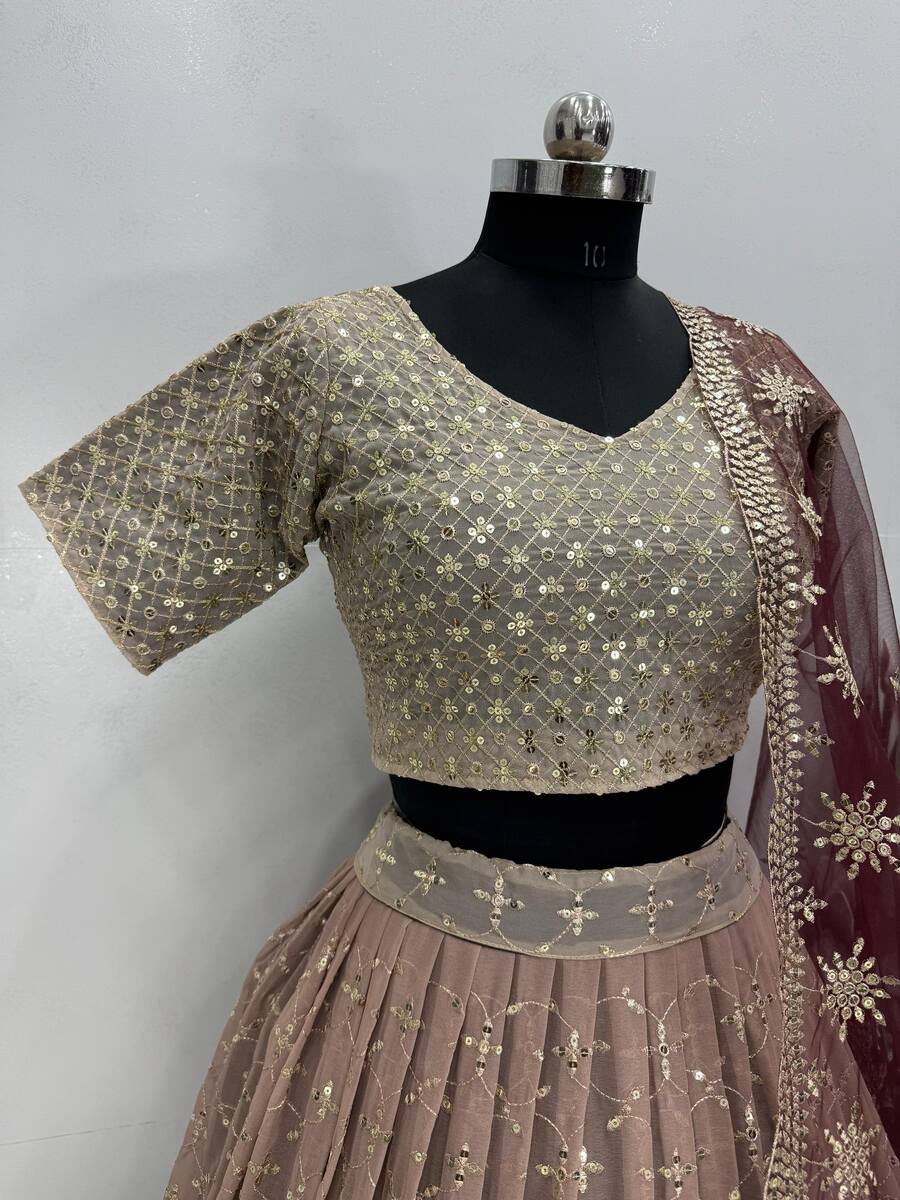 2RICH LOOK GEORGETTE DIGITAL PRINT WITH HEAVY EMBROIDERY SEQUNCE WORK LEHENGA CHOLI WITH DUPATTA WEDDING WEAR WHOLESALE PRICE ETHNIC GARMENT (19)