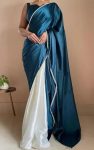 2RICH LOOK SATIN PEARL LACE BORDER WORK SAREE WITH UNSTITCHED BLOUSE PARTY WEAR WHOLESALE PRICE ETHNIC GARMENT (6)