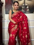 3ATTRACTIVE LICHI SILK JACQUARD WORK SAREE WITH UNSTITCHED BLOUSE FESTIVE WEAR WHOLESALE PRICE ETHNIC GARMENT (24)