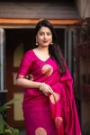 3DESIGNER LICHI SILK JACQUARD WORK SAREE WITH UNSTITCHED BLOUSE FESTIVE WEAR WHOLESALE PRICE ETHNIC GARMENT (4)
