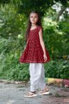 3FANCY 14KG RAYON FOIL PRINT AND LACE WORK KID’S TOP AND DHOTI SET FESTIVE WEAR WHOLESALE PRICE ETHNIC GARMENT(35)