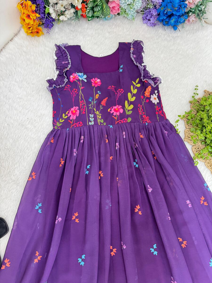 3FANCY GEORGETTE DIGITAL PRINT WORK ONE PIECE DAILY WEAR WHOLESALE PRICE ETHNIC GARMENT (23)