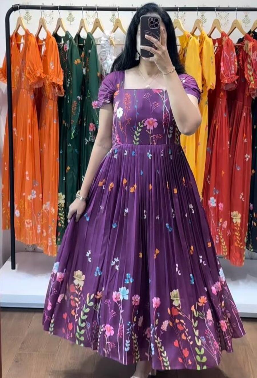 3FANCY GEORGETTE DIGITAL PRINT WORK ONE PIECE DAILY WEAR WHOLESALE PRICE ETHNIC GARMENT (4)