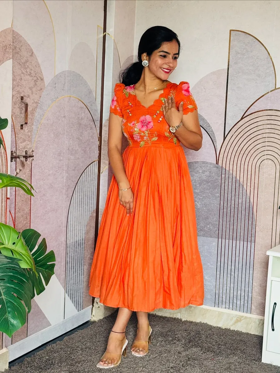 3FANCY MUL MUL COTTON PRINTED WITH MAGGAM WORK ONE PIECE PARTY WEAR WHOLESALE PRICE ETHNIC GARMENT (16)