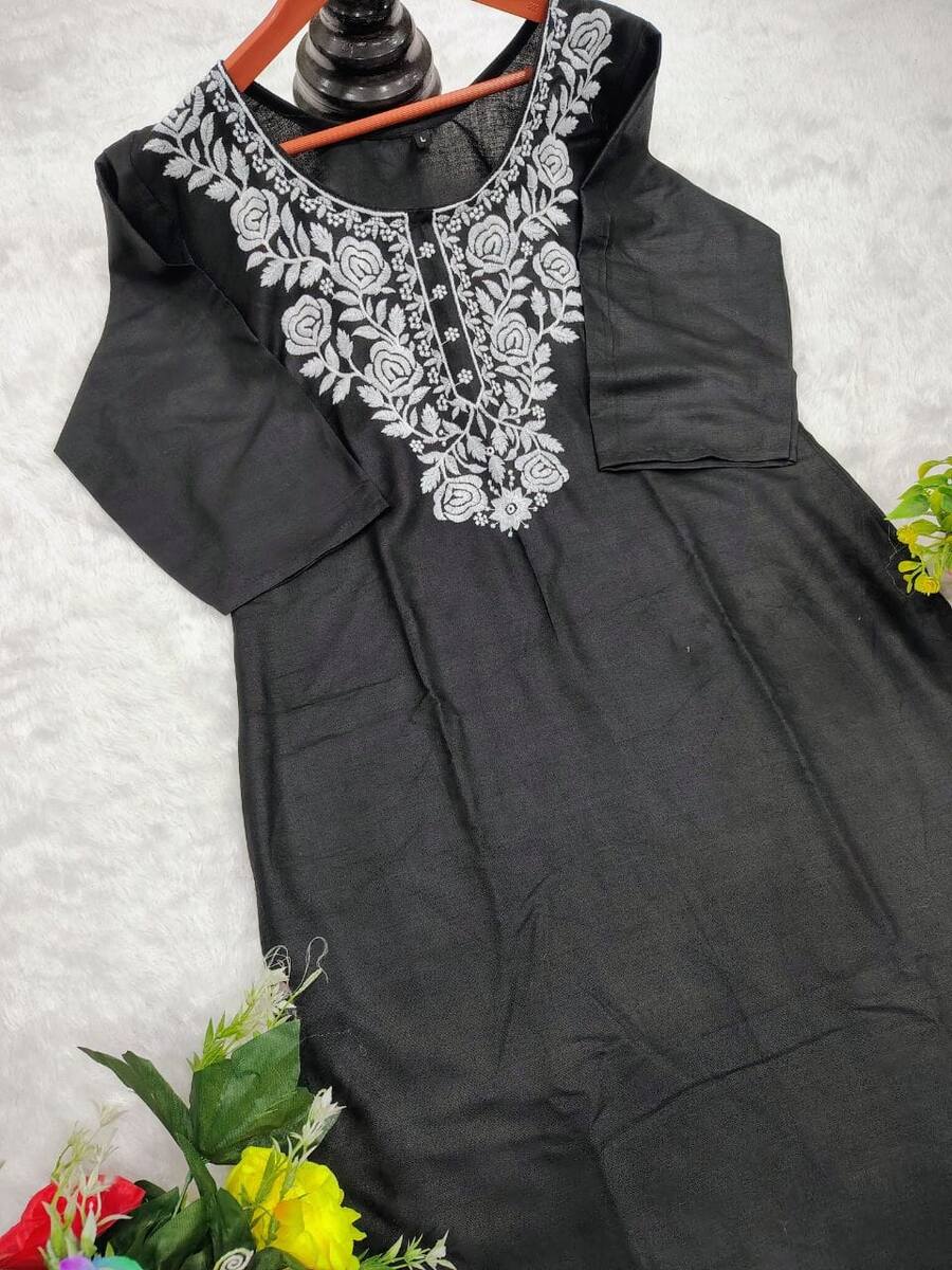 3FANCY RAYON COTTON EMBROIDERY WORK SHORT KURTI OFFICE WEAR WHOLESALE PRICE ETHNIC GARMENT (5)