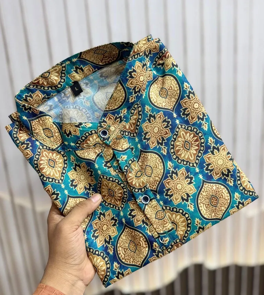 3FANCY RUBI COTTON DIGITAL PRINT WORK MEN'S SHIRT WITH DHOTI FESTIVE WEAR WHOLESALE PRICE ETHNIC GARMENT (12)