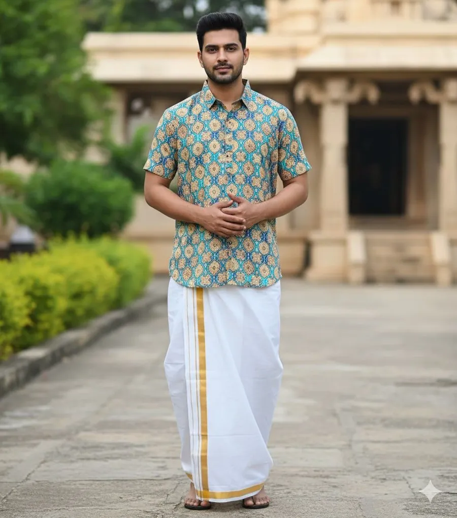 3FANCY RUBI COTTON DIGITAL PRINT WORK MEN'S SHIRT WITH DHOTI FESTIVE WEAR WHOLESALE PRICE ETHNIC GARMENT (13)