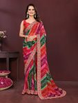 3NEW ARRIVAL GEORGETTE DIGITAL PRINT WITH EMBROIDERY WORK BORDER WORK SAREE WITH UNSTITCHED BLOUSE FESTIVE WEAR WHOLESALE PRICE ETHNIC GARMENT (20)