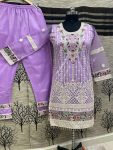 3NEW ARRIVAL TWILL NET CHAIN WORK TOP BOTTOM WITH DUPATTA FESTIVE WEAR WHOLESALE PRICE ETHNIC GARMENT (17)