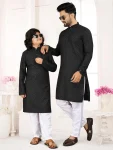 3RICH LOOK COTTON RAYON MACHINE EMBROIDERY WORK FATHER SON COMBO SET FESTIVE WEAR WHOLESALE PRICE ETHNIC GARMENT (9)