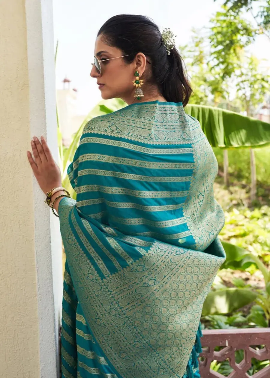3RICH LOOK LICHI SILK JACQUARD WORK SAREE WITH UNSTITCHED BLOUSE CASUAL WEAR WHOLESALE PRICE ETHNIC GARMENT (10)