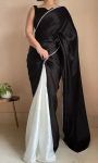 3RICH LOOK SATIN PEARL LACE BORDER WORK SAREE WITH UNSTITCHED BLOUSE PARTY WEAR WHOLESALE PRICE ETHNIC GARMENT (9)