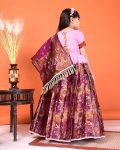 4DESIGNER JACQUARD WEAVING WORK KID’S LEHENGA CHOLI WITH DUPATTA FESTIVE WEAR WHOLESALE PRICE ETHNIC GARMENT (6)
