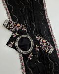 4DESIGNER RANGOLI SILK EMBROIDERY SEQUENCE WITH MULTI THREAD WORK AND CUT WORK BORDER SAREE WITH STITCHED BLOUSE WEDDING WEAR WHOLESALE PRICE ETHNIC GARMENT (18)