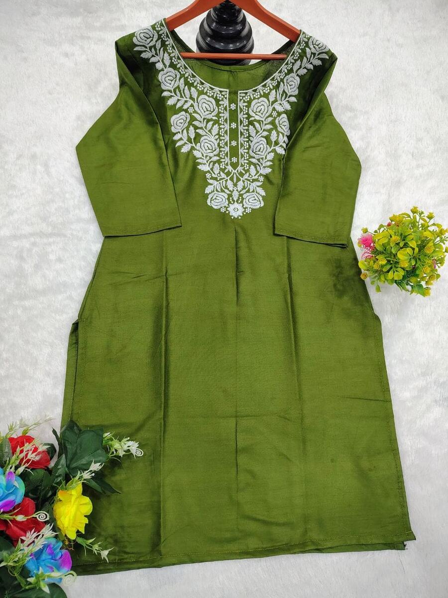 4FANCY RAYON COTTON EMBROIDERY WORK SHORT KURTI OFFICE WEAR WHOLESALE PRICE ETHNIC GARMENT (6)