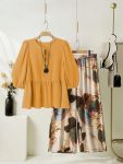 MODERN RAYON TOP WITH LYCRA DIGITAL PRINTED PALAZZO YELLOW