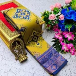 4NEW ARRIVAL BANARASI SILK FLOWERS AND MINA WITH ZARI WEAVING BORDER WORK SAREE WITH UNSTITCHED BLOUSE FESTIVE WEAR WHOLESALE PRICE ETHNIC GARMENT (9)