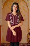 NEW ARRIVAL GEORGETTE EMBROIDERY WORK TOP MAROON