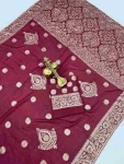 4RICH LOOK DOLA SILK ZARI AND WEAVING WITH PIPING LACE BORDER WORK SAREE WITH UNSTITCHED BLOUSE FESTIVE WEAR WHOLESALE PRICE ETHNIC GARMENT (5)