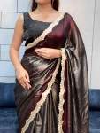 5MODERN SHIMMER EMBROIDERY CODING LACE CUT WORK SAREE WITH UNSTITCHED BLOUSE PARTY WEAR WHOLESALE PRICE ETHNIC GARMENT (10)