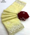 5RICH LOOK GEORGETTE EMBROIDERY WORK BUTTA AND SCALLOPED BORDER WORK SAREE WITH UNSTITCHED BLOUSE WEDDING WEAR WHOLESALE PRICE ETHNIC GARMENT (8)