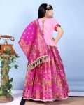 6DESIGNER JACQUARD WEAVING WORK KID’S LEHENGA CHOLI WITH DUPATTA FESTIVE WEAR WHOLESALE PRICE ETHNIC GARMENT (17)