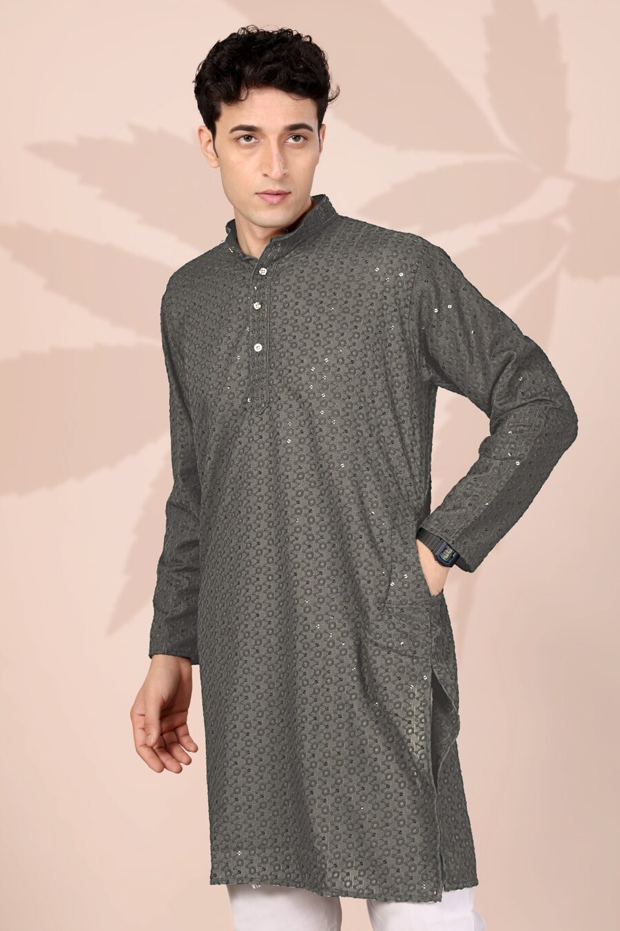 6FANCY COTTON EMBROIDERY WORK MEN'S ONLY KURTA FESTVE WEAR WHOLESALE PRICE ETHNIC GARMENT (37)