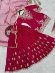 ATTRACTIVE CHINON SILK EMBROIDERY SEQUENCE WORK TOP PALAZZO WITH DUPATTA FESTIVE WEAR WHOLESALE PRICE ETHNIC GARMENT (2)