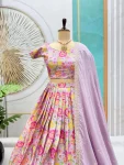 ATTRACTIVE CHINON SILK PRINTED EMBROIDERY WORK LEHENGA CHOLI WITH DUPATTA FESTIVE WEAR WHOLESALE PRICE ETHNIC GARMENT (3)