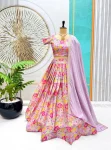 ATTRACTIVE CHINON SILK PRINTED EMBROIDERY WORK LEHENGA CHOLI WITH DUPATTA FESTIVE WEAR WHOLESALE PRICE ETHNIC GARMENT (3)