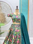 ATTRACTIVE CHINON SILK PRINTED EMBROIDERY WORK LEHENGA CHOLI WITH DUPATTA FESTIVE WEAR WHOLESALE PRICE ETHNIC GARMENT (4)