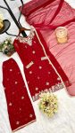 ATTRACTIVE GEORGETTE EMBROIDERY SEQUENCE WORK AND RIVETED MOTI WORK TOP PALAZZO WITH DUPATTA FESTIVE WEAR WHOLESALE PRICE ETHNIC GARMENT (3)