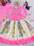 ATTRACTIVE GEORGETTE EMBROIDERY SEQUENCE WORK KIDS LEHENGA CHOLI WITH DUPATTA FESTIVE WEAR WHOLESALE PRICE ETHNIC GARMENT (5)