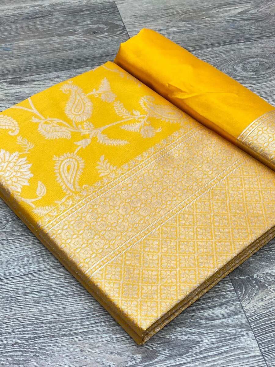 ATTRACTIVE LICHI SILK JACQUARD WORK SAREE WITH UNSTITCHED BLOUSE FESTIVE WEAR WHOLESALE PRICE ETHNIC GARMENT (10)