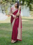 ATTRACTIVE LICHI SILK JACQUARD WORK SAREE WITH UNSTITCHED BLOUSE FESTIVE WEAR WHOLESALE PRICE ETHNIC GARMENT (7)