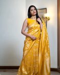 ATTRACTIVE LICHI SILK JACQUARD WORK SAREE WITH UNSTITCHED BLOUSE FESTIVE WEAR WHOLESALE PRICE ETHNIC GARMENT (6)