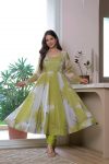 ATTRACTIVE ORGANZA FLORAL PRINT WORK ANARKALI GOWN BOTTOM WITH DUPATTA PARTY WEAR WHOLESALE PRICE ETHNIC GARMENT (5)